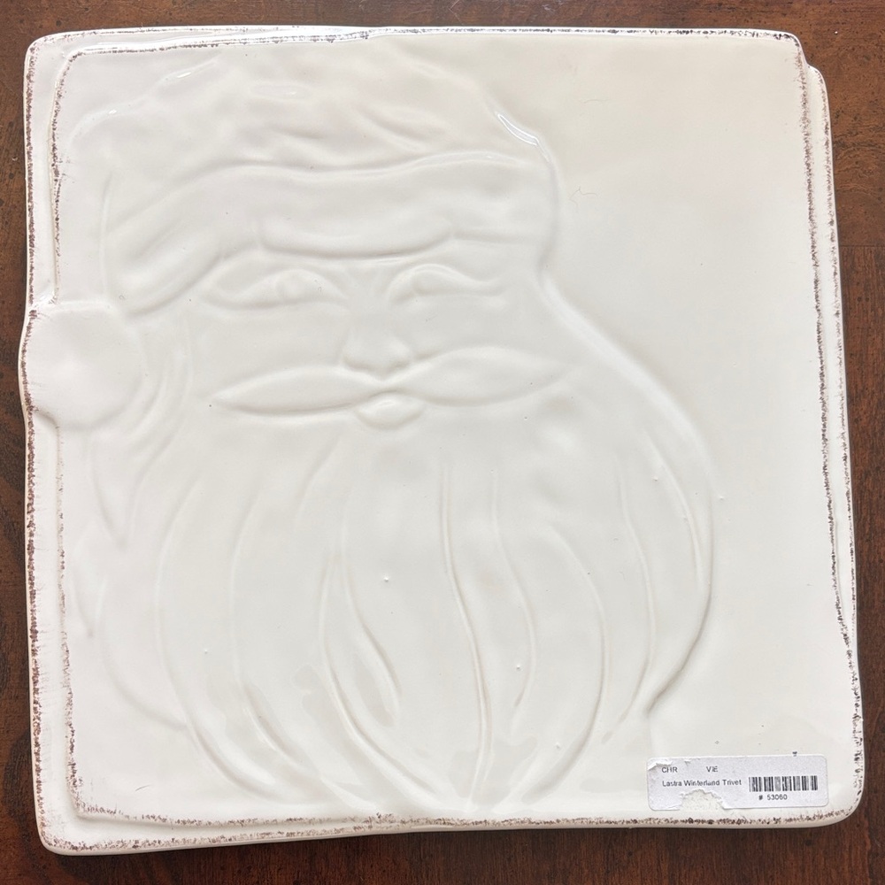 VIETRI LASTRA WINTERLAND SANTA TRIVET - NWT